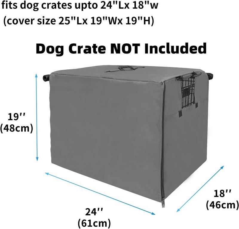 Joroamp Dog Crate Cover 24 Inch, Kennel Cover for Dog Cage for Small Dogs with 1-3 Doors, Indoor Waterproof 600D Oxford Fabric Gray (Only Cover) - Image 2